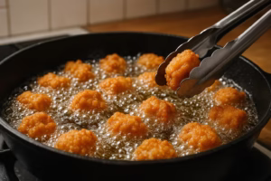 chicken bites on pan