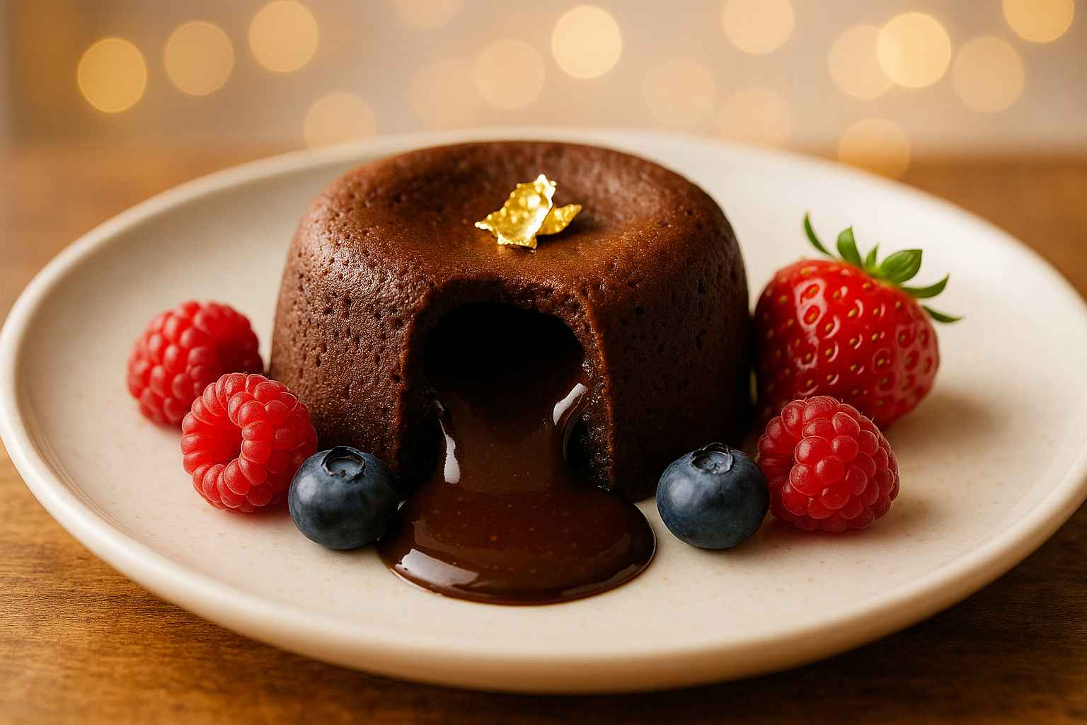 Molten chocolate lava cake