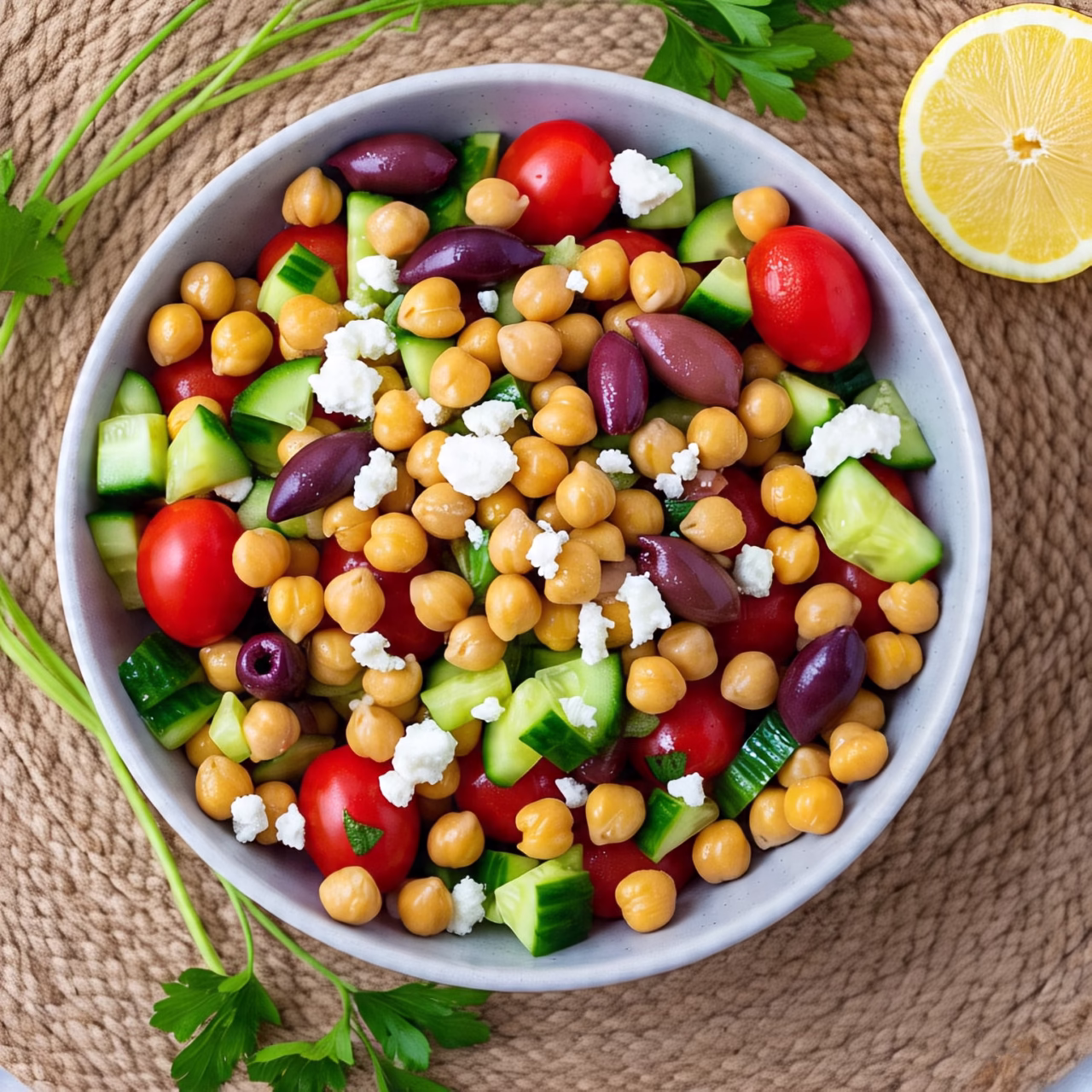 mediterian-chickpea-salad for Lazy Summer