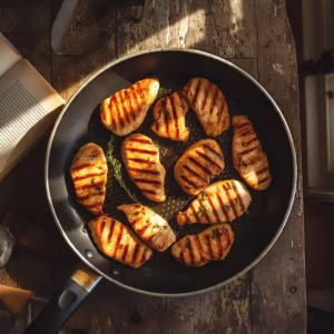 Fried chicken slices for creamy garlic chicken pasta