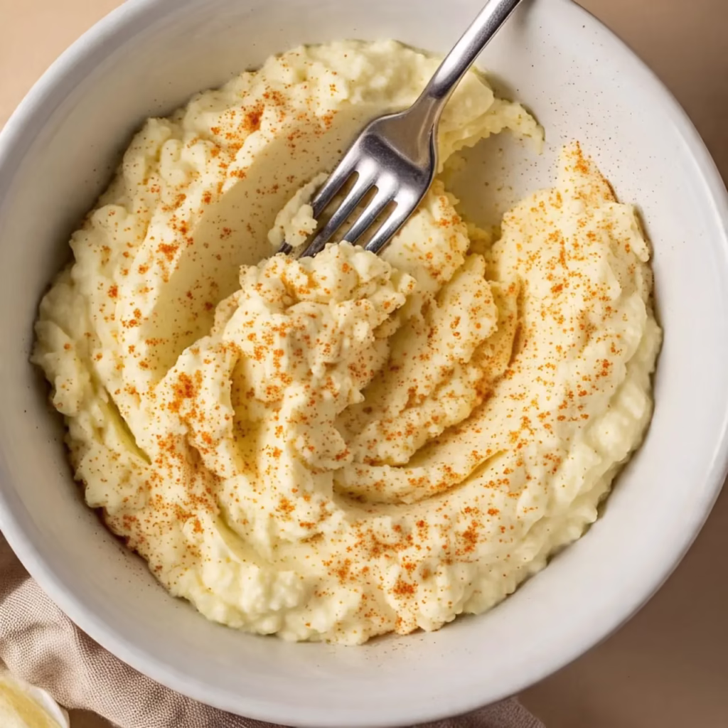 mashed hard boiled eggs for deviled egg potato salad