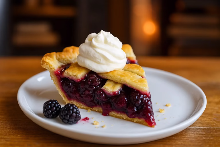 Easy Blackberry Pie slice