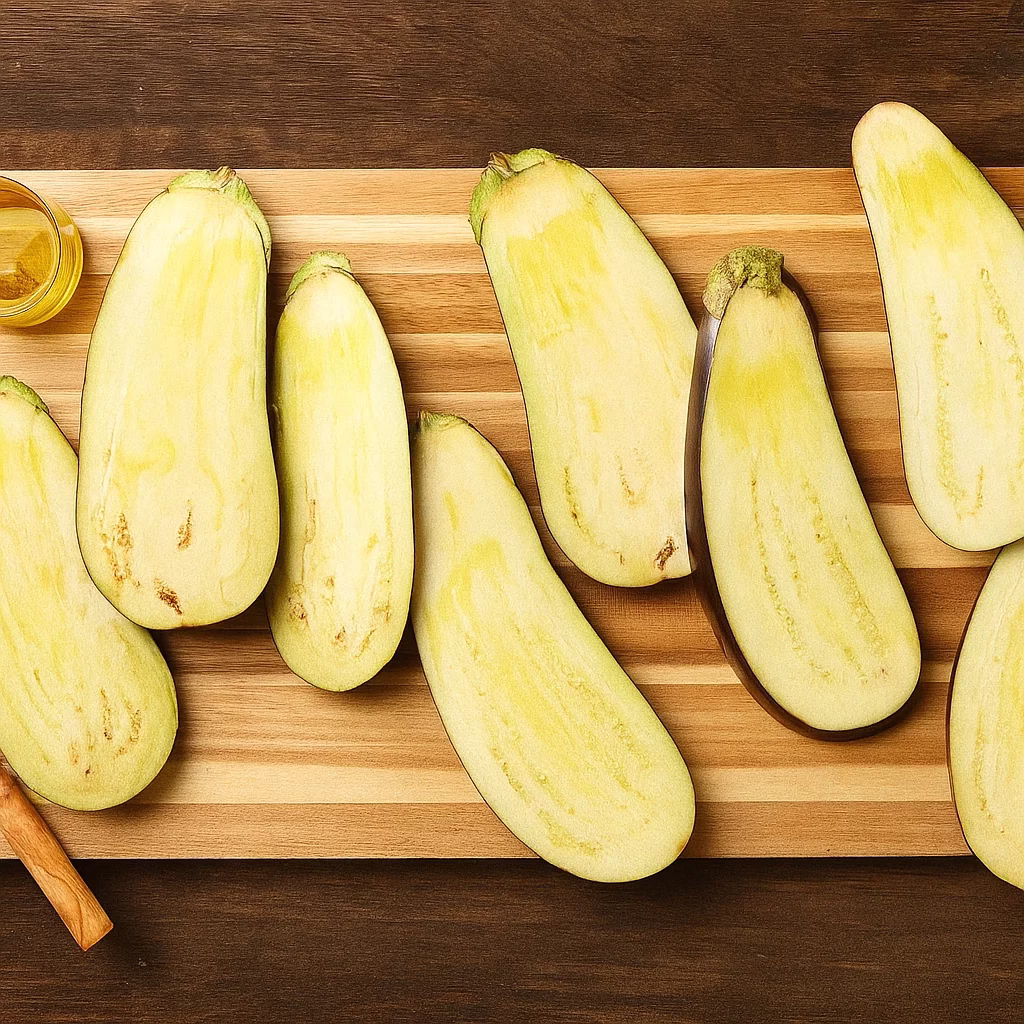 half sliced eggplants Stuffed Eggplant Recipes