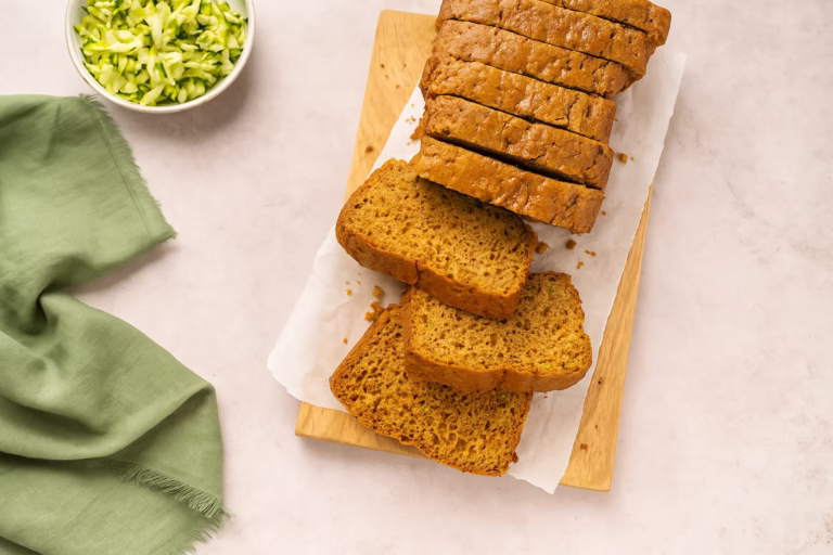 Gluten Free Zucchini Bread sliced top view