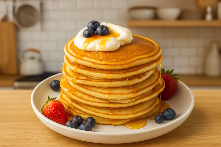 Fluffy Pancake Recipe side view