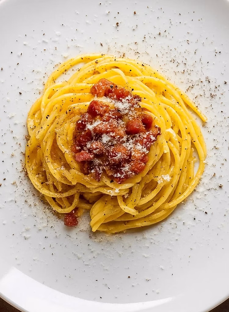authentic italian carbonara recipe top down
