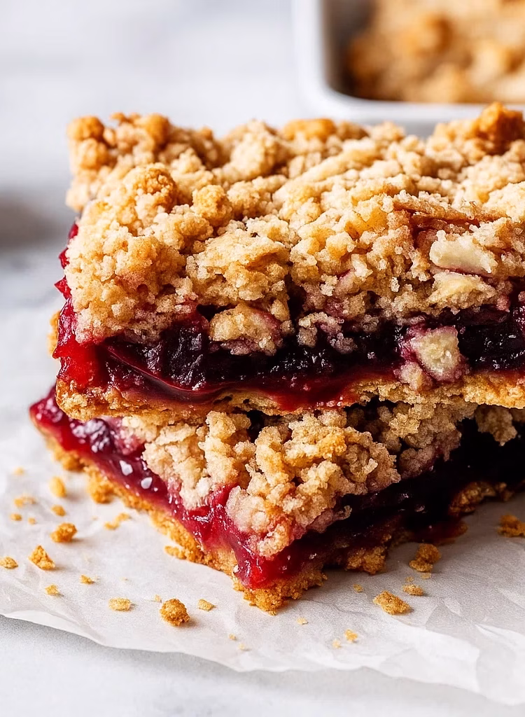 Oatmeal Plum Bars closeup